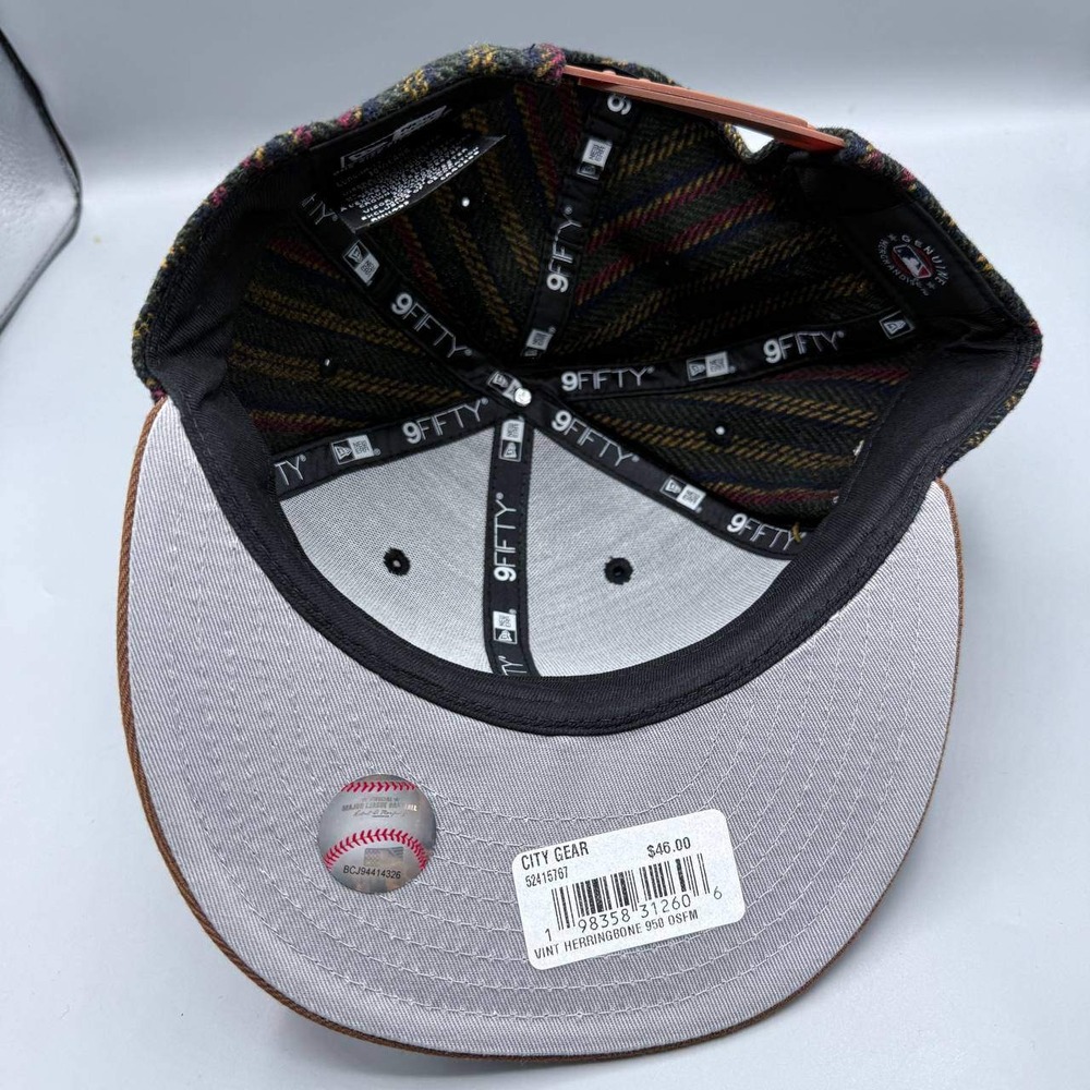 Seattle Mariners Hat Men Vintage Herringbone 9Fifty New Era Snap Back Cap New - Picture 2 of 8